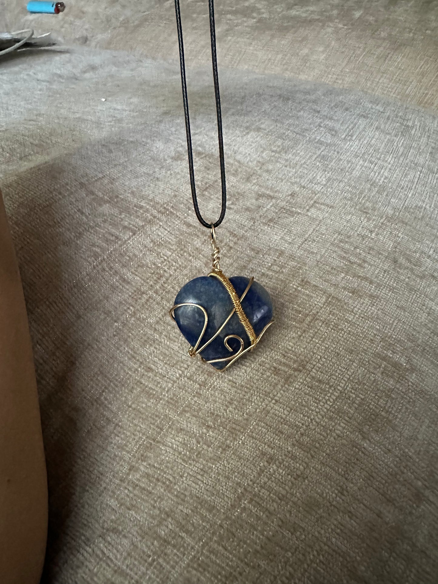 Lapis Lazuli Heart Shaped Necklace