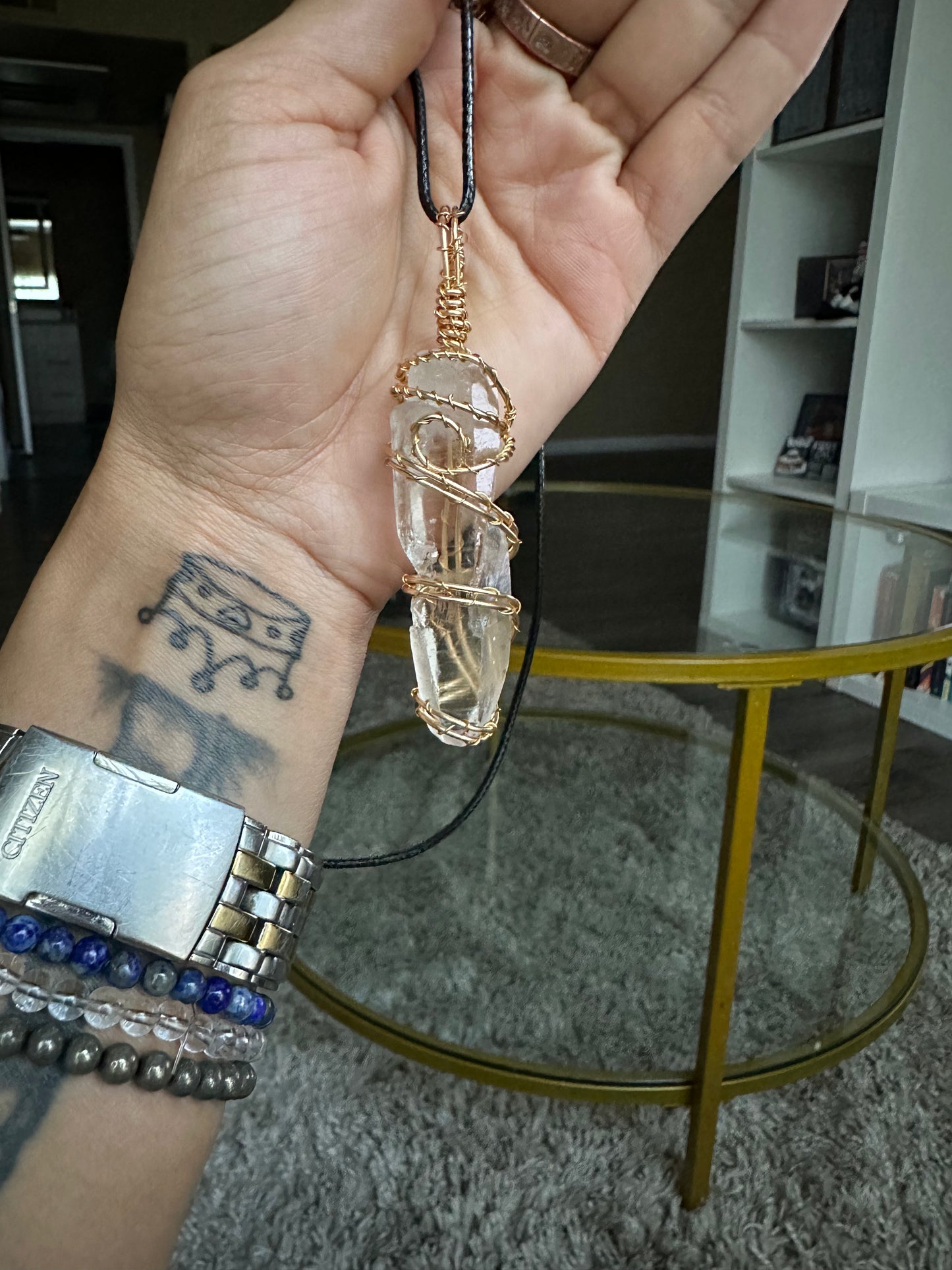 Clear quartz necklace