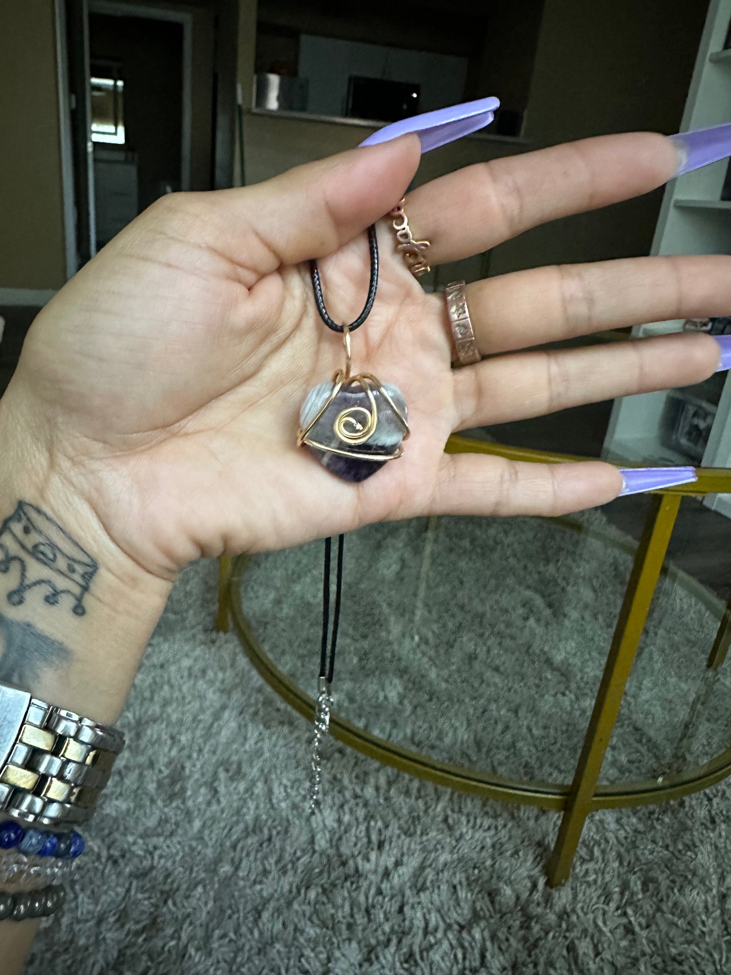 Amethyst Heart Shaped Necklace
