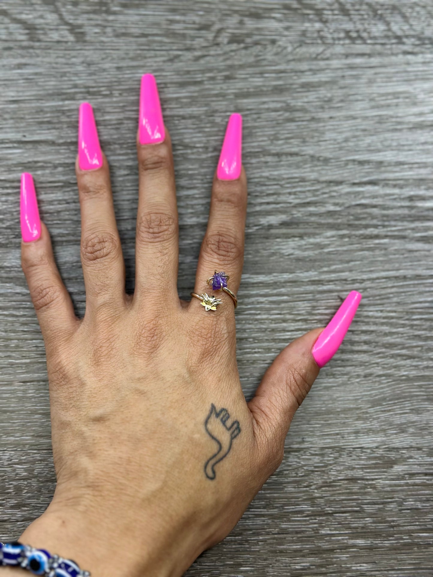 Raw Healing Crystal Expandable Ring