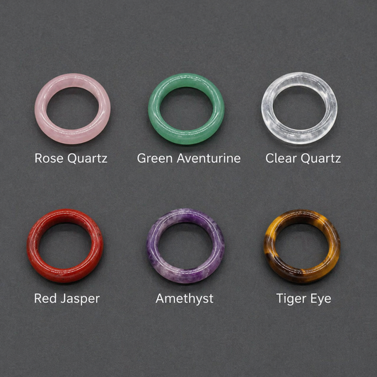 Healing crystal rings