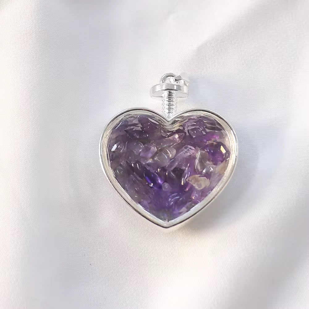 Heart Shaped Healing Crystal Necklace