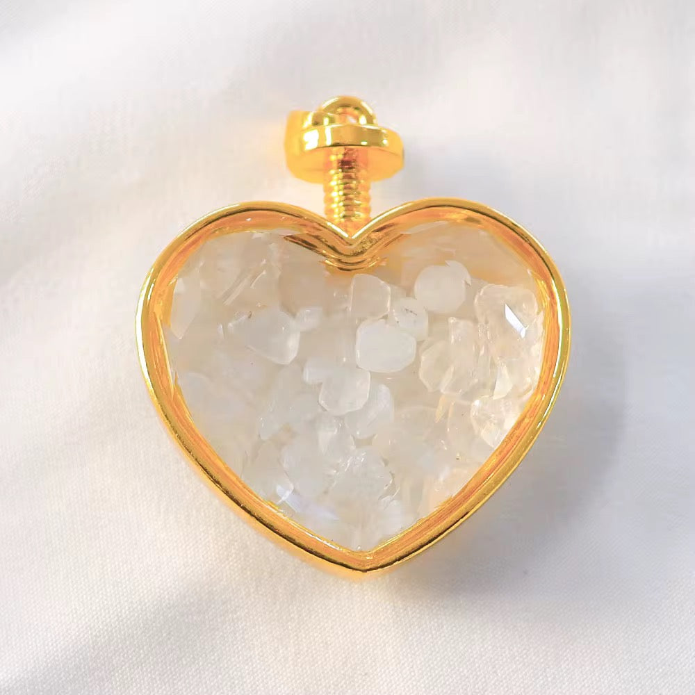 Heart Shaped Healing Crystal Necklace