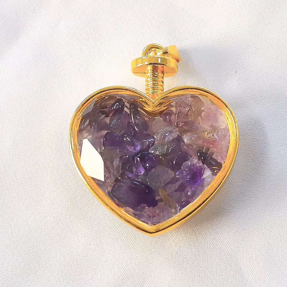 Heart Shaped Healing Crystal Necklace