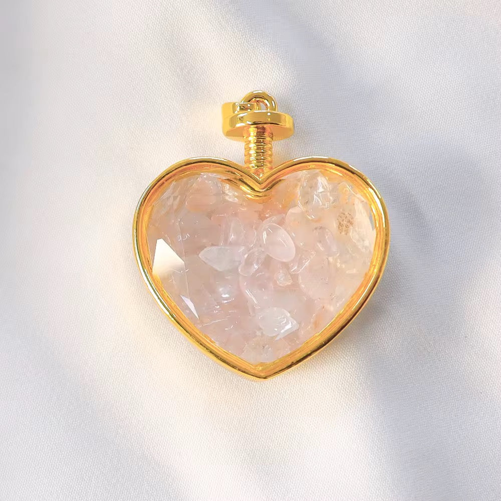 Heart Shaped Healing Crystal Necklace